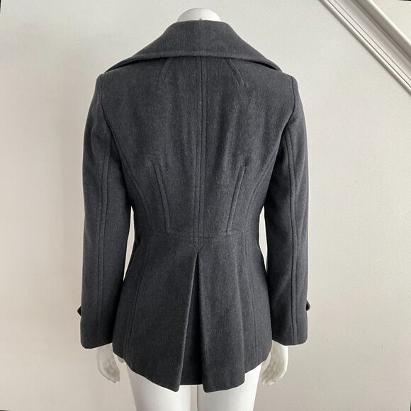 London Fog Wool Blend Double Breasted Jacket Gray Long Sleeve PS - Picture 2 of 8